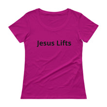 Jesus Lifts Ladies' Scoopneck T-Shirt